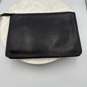 COACH VINTAGE NYC BLACK LARGE PORTFOLIO LARGE DOCUMENT BAG WRIST CLUTCH 9555